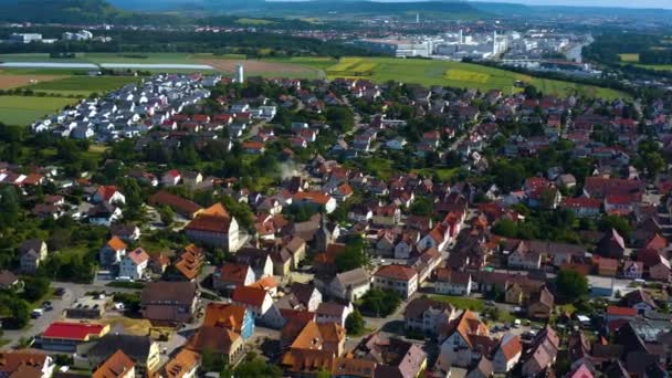 Almanya Daki Bad Friedrichshall Şehrinin Havadan Görünüşü Sarayın Kilisenin Üstünde — Stok video