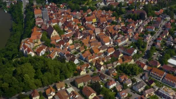 Widok Powietrza Miasto Bad Wimpfen Niemczech Szeroki Widok Stare Miasto — Wideo stockowe