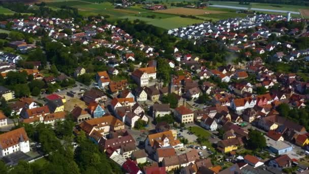 Widok Powietrza Miasto Bad Friedrichshall Niemczech Okrągły Rondel Lewo Nad — Wideo stockowe