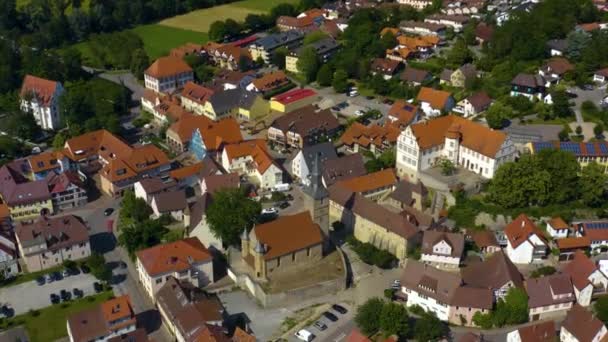 Vue Aérienne Ville Bad Friedrichshall Allemagne Poêle Ronde Gauche Dessus — Video