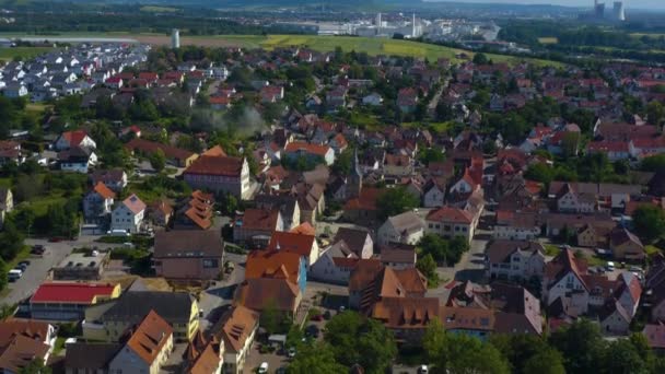 Vista Aérea Ciudad Bad Friedrichshall Alemania Pan Redondo Izquierda Sobre — Vídeos de Stock