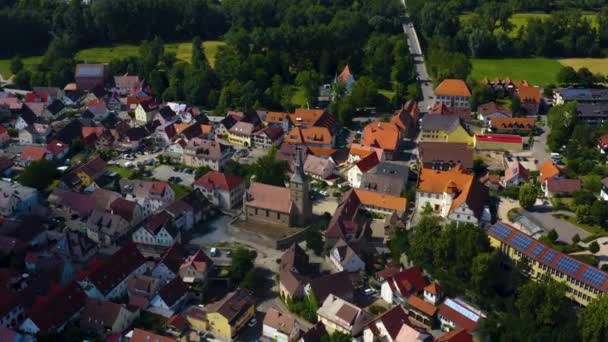 Letecký Pohled Město Bad Friedrichshall Německu Kulatá Pánev Vlevo Nad — Stock video