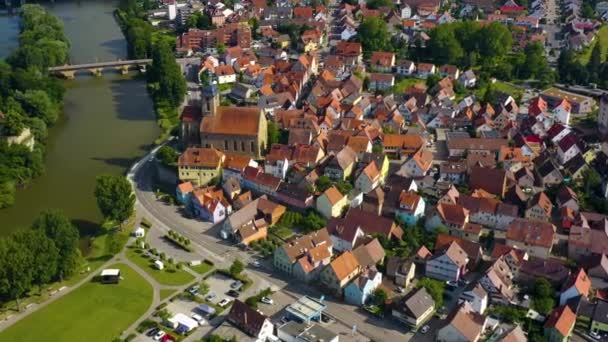 Widok Lotu Ptaka Miasto Lauffen Neckar Niemczech — Wideo stockowe