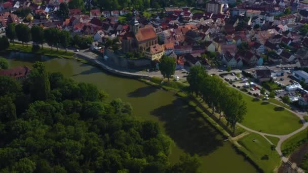 都市の空中ビュー Lauffen Neckar Germany — ストック動画
