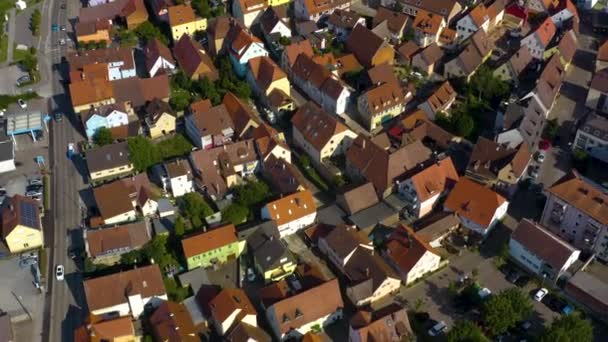 Вид Повітря Місто Лауфен Неккар Німеччина — стокове відео