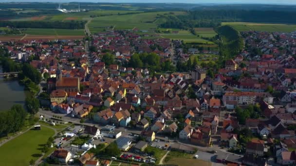 Widok Lotu Ptaka Miasto Lauffen Neckar Niemczech — Wideo stockowe