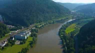 Almanya 'daki Pleutersbach köyünün hava görüntüsü. 