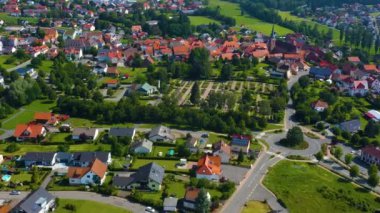 Almanya 'daki Mudau köyünün hava manzarası. 
