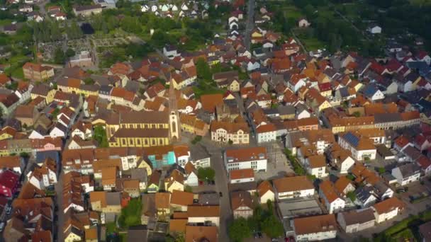 Αεροφωτογραφία Του Χωριού Waibstadt Στη Γερμανία — Αρχείο Βίντεο