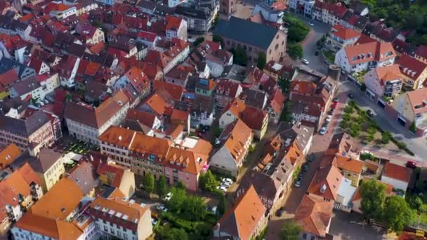 Вид Воздуха Город Эбербах Германии — стоковое видео
