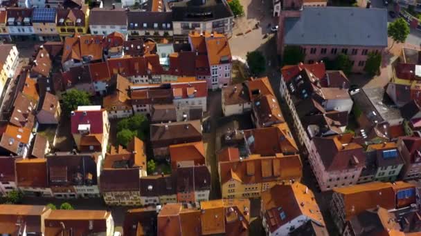 Letecký Pohled Město Eberbach Německu Jednoho Časného Slunečného Jara Jaře — Stock video