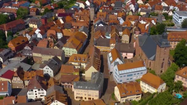 Aerial View Village Buchen Germany Early Sunny Morning Spring — Stock Video