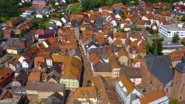 Повітряний Вид Село Бахен Німеччині Раннього Сонячного Ранку Весною — стокове відео
