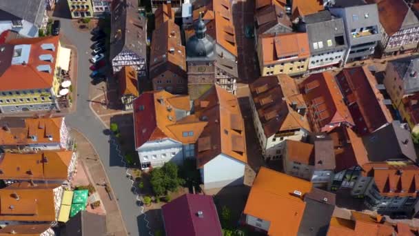 Letecký Pohled Obec Buchen Německu Jednoho Časného Slunečného Jara Jaře — Stock video