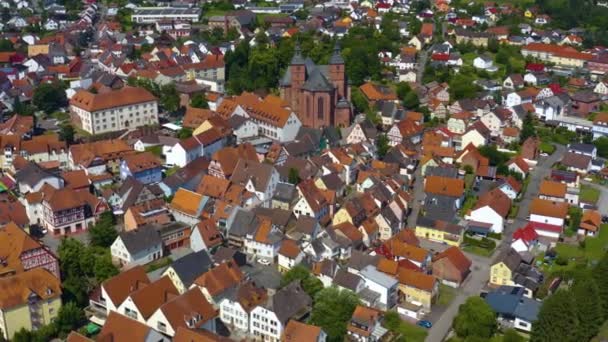 Αεροφωτογραφία Της Πόλης Wallduern Στη Γερμανία Μια Ηλιόλουστη Μέρα Την — Αρχείο Βίντεο