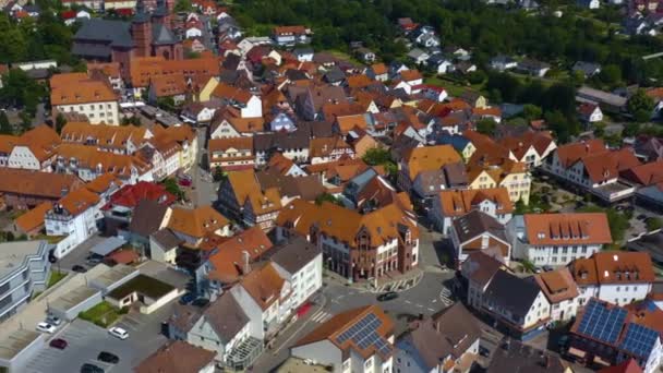 Widok Powietrza Miasto Wallduern Niemczech Słoneczny Dzień Wiosną — Wideo stockowe