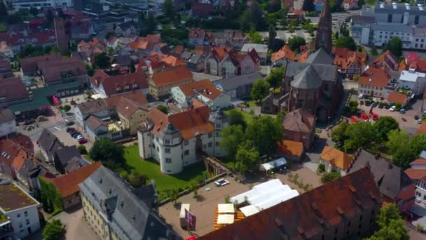 Vue Aérienne Village Hardheim Allemagne Par Une Journée Ensoleillée Printemps — Video