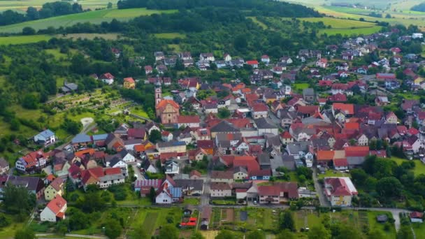 Vue Aérienne Village Reicholzheim Allemagne Par Une Journée Ensoleillée Printemps — Video