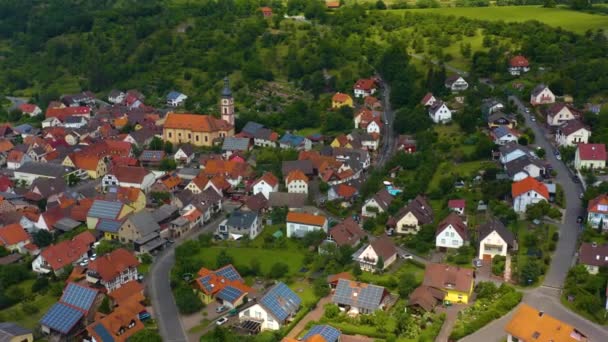 Vue Aérienne Village Reicholzheim Allemagne Par Une Journée Ensoleillée Printemps — Video