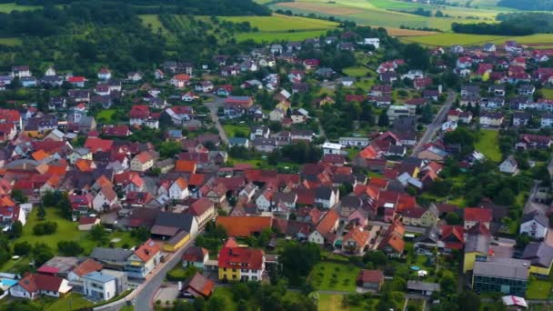 Αεροφωτογραφία Του Χωριού Reicholzheim Στη Γερμανία Μια Ηλιόλουστη Μέρα Την — Αρχείο Βίντεο