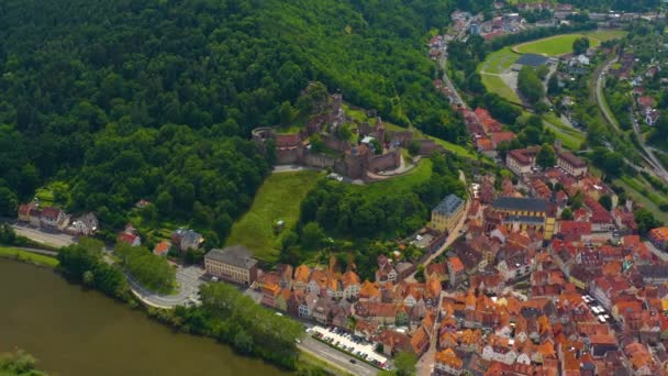 Veduta Aerea Della Città Wertheim Main Germania — Video Stock