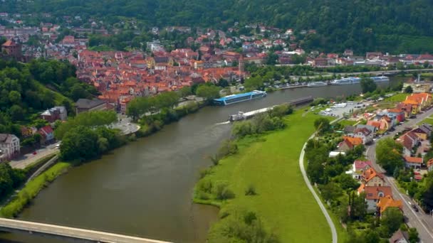 Veduta Aerea Della Città Wertheim Main Germania — Video Stock