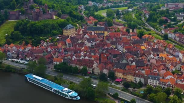 Veduta Aerea Della Città Wertheim Main Germania — Video Stock