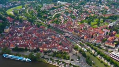 Almanya 'nın Wertheim am Main kentinin hava görüntüsü. 