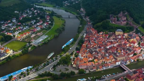 Veduta Aerea Della Città Wertheim Main Germania — Video Stock