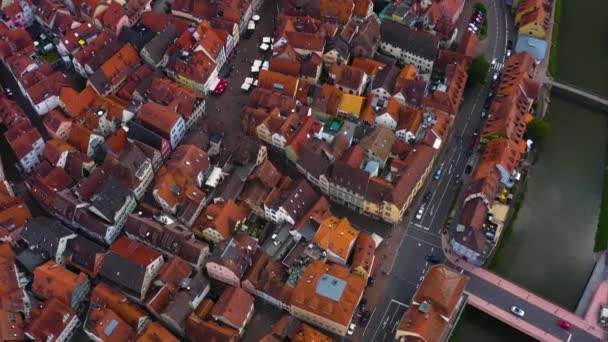 Aerial View City Wertheim Main Germany — Stock Video