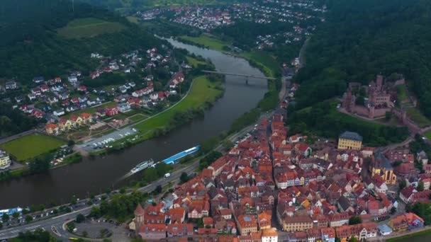 Widok Lotu Ptaka Miasto Wertheim Main Niemczech — Wideo stockowe