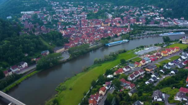 Aerial View City Wertheim Main Németországban — Stock videók