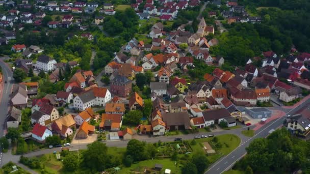 Vue Aérienne Village Urphar Allemagne Jour Printemps — Video