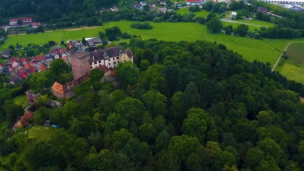 Veduta Aerea Del Villaggio Del Castello Gamburg Germania Tardo Pomeriggio — Video Stock