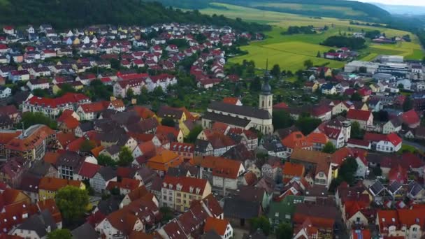 Widok Lotu Ptaka Starej Części Miasta Lauda Koenigshofen Niemczech — Wideo stockowe