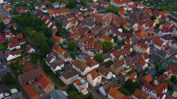 Vista Aérea Parte Velha Cidade Lauda Koenigshofen Alemanha — Vídeo de Stock