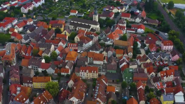 Vista Aérea Parte Velha Cidade Lauda Koenigshofen Alemanha — Vídeo de Stock