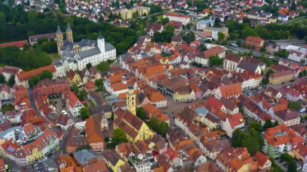 Vista Aérea Desde Casco Antiguo Ciudad Bad Mergentheim Alemania — Vídeos de Stock