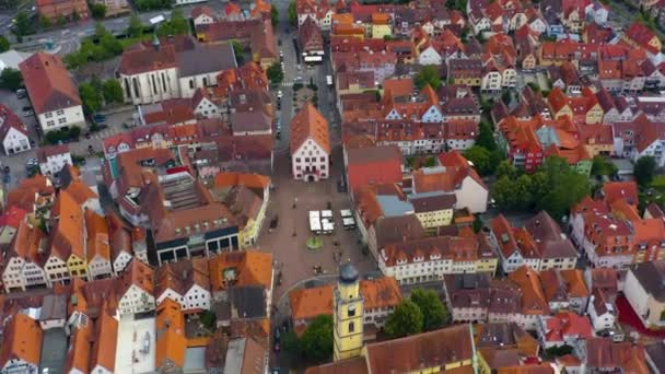 Flybilde Fra Den Gamle Delen Byen Bad Mergentheim Tyskland – stockvideo