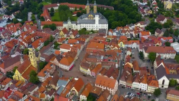 Şehrin Eski Kısmından Hava Manzarası Almanya Kötü Mergentheim — Stok video