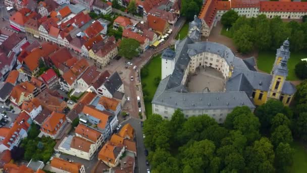 老城区的空中景观德国的坏梅尔根希姆 — 图库视频影像