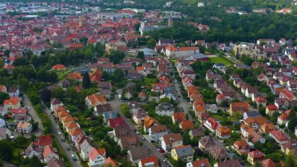 Letecký Pohled Staré Části Města Bad Mergentheim Německu — Stock video