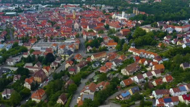 Luchtfoto Vanuit Het Oude Deel Van Stad Bad Mergentheim Duitsland — Stockvideo