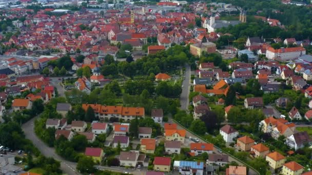 Şehrin Eski Kısmından Hava Manzarası Almanya Kötü Mergentheim — Stok video