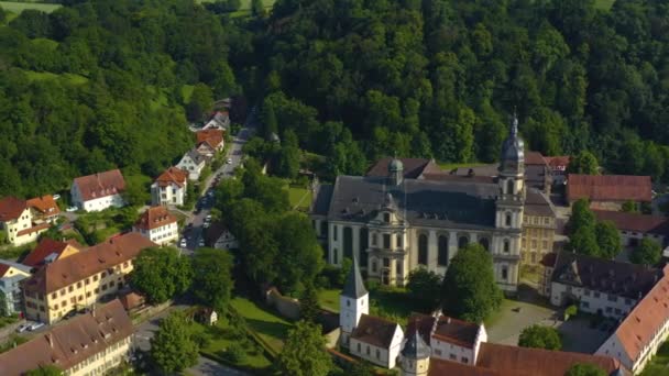 Vista Aérea Mosteiro Escolar Alemanha Num Dia Ensolarado Primavera — Vídeo de Stock