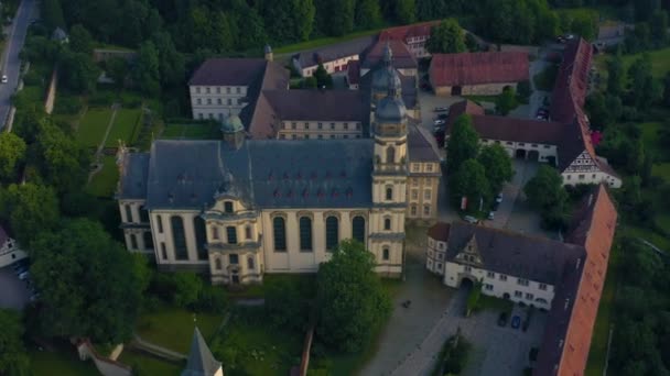 Flygfoto Över Klostret Schoental Tyskland Solig Dag Våren — Stockvideo