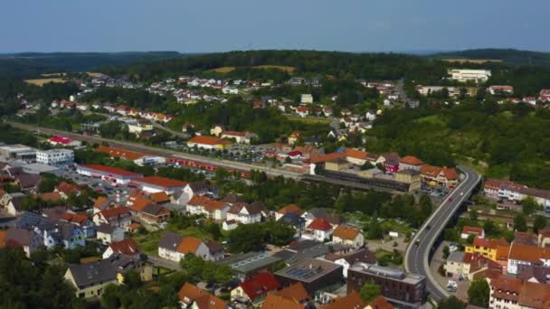 Luchtfoto Van Stad Osterburken Duitsland — Stockvideo