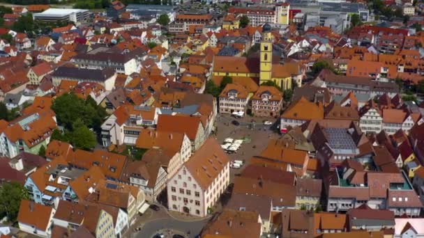 Vista Aérea Cidade Velha Bad Mergentheim Numa Manhã Ensolarada Primavera — Vídeo de Stock