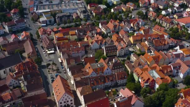 Vedere Aeriană Din Orașul Vechi Bad Mergentheim Într Dimineață Însorită — Videoclip de stoc