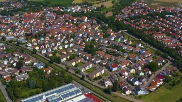 Vista Aérea Del Pueblo Igersheim Castillo Burg Neuhaus Alemania — Vídeos de Stock